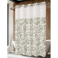 thumbnail image 4 of Farmhouse Sage Green No Hook Shower Curtain Waterproof, Bathroom Curtains with Snap in Liners and See Through Top Window, Vintage Flower Leaf Botanical Hotel Style Bathtub Curtains Shower 72"Wx84"L, 4 of 8