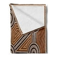 thumbnail image 2 of Tribal Soft Flannel Fleece Blanket, Australian Aboriginal Style Earth Tone Dot Painting Depicting Pattern with Borders, Cozy Plush for Indoor and Outdoor Use, 50" x 60", Multicolor, by Ambesonne, 2 of 5