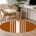 thumbnail image 5 of Burnt Orange White Stripe Round Rug 3ft Area Rug Washable Soft Non-Slip 3' Circle Low Pile Rugs Modern Rustic Vertical Striped Carpet for Bedroom Living Room Entryway Home Office Dining Room, 5 of 9