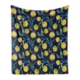 thumbnail image 1 of Artichoke Soft Flannel Fleece Throw Blanket, Watercolor Artichokes Abstract Color Scheme Art Nouveau, Cozy Plush for Indoor and Outdoor Use, 50" x 60", Blue Violet Yellow, by Ambesonne, 1 of 6