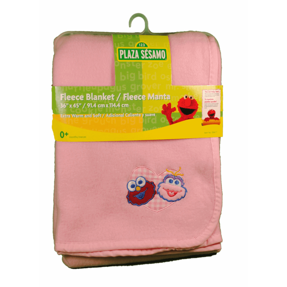 Sesame Street Pink Fleece Baby Blanket Elmo 36