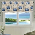 thumbnail image 3 of Fall Blue Pumpkins Farmhouse Short Window Curtain Valances, Vintage Botanical Thanksgiving Rod Pocket Kitchen Valances for Living Room Bedroom Bathroom Cafe 54" x 18", 3 of 8