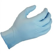 SHOWA Small Blue 9 1/2'' N-DEX Plus 8 mil Nitrile Ambidextrous Utility Grade Lightly Powdered Disposable Gloves With Smooth Finish Rolled Cuff And Polymer Coating