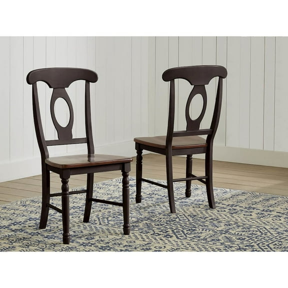 A-America British Isles Napoleon Side Chair, Oak-Black Finish
