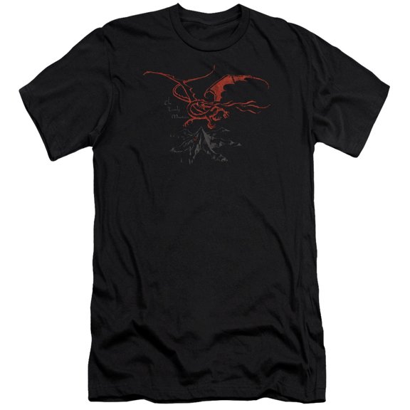 The Hobbit Smaug Premium Canvas Adult Slim Fit 30/1 T-Shirt Black