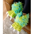 thumbnail image 4 of LazyOne Animal Paw Slippers, Green Monster, Child and Adult Unisex Furry Slipper, Large, 4 of 7