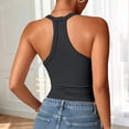 thumbnail image 6 of Women's Tank Tops with Built in Bras V-Neck Cami, Ribbed Polyester Bra Tank Camisoles for Layering 1 Pcs Black M, 6 of 7