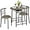 Drift Brown, variant on LILEYI 3 Piece Kitchen Table Set - Dining Table Sets for 2 - Compact Table and Chairs w/Steel Frame & Shelf Storage for Small Spaces, Apartment, Bistro - Natural