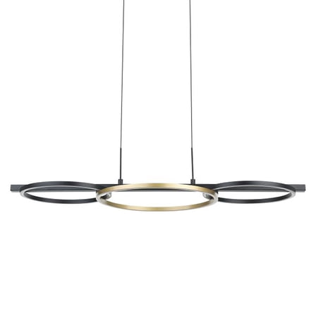 Eglo 205746A Boyal 81" Wide Led Linear Pendant - Structured Black / Gold
