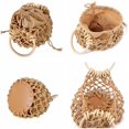 thumbnail image 6 of PIKADINGNIS Women Mini Clutch Tote Handbag Top-handle Bucket Drawstring Handbag Beach Woven Handmade Fishing Net Bag Pouch Purse, 6 of 6