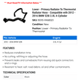 thumbnail image 2 of Lower - Primary Radiator To Thermostat Radiator Hose - Compatible with 2012 - 2016 BMW 528i 2.0L 4-Cylinder 2013 2014 2015, 2 of 2