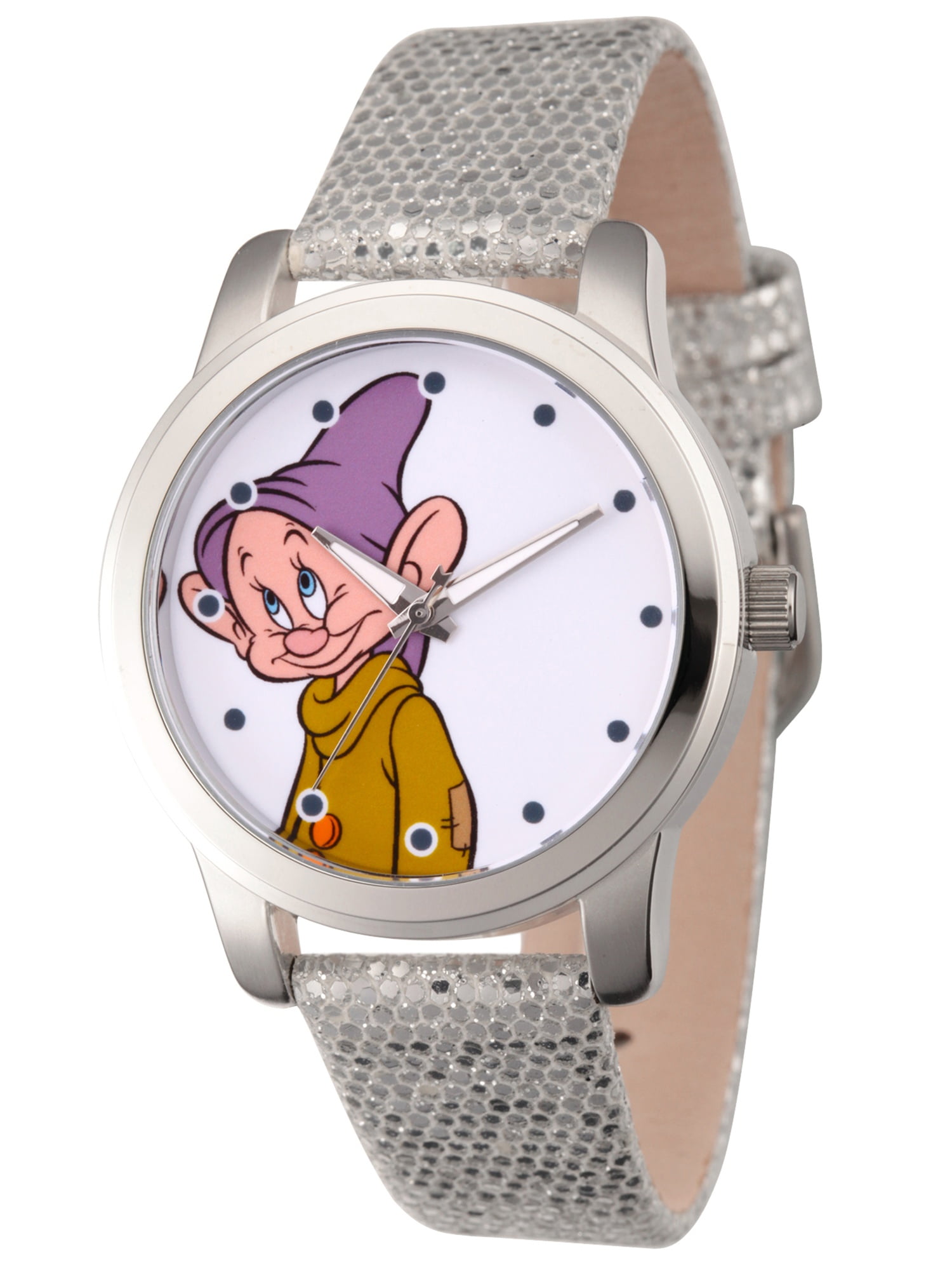 Snow White Dopey Women's Silver Alloy Watch, Grey Sequins Strap
