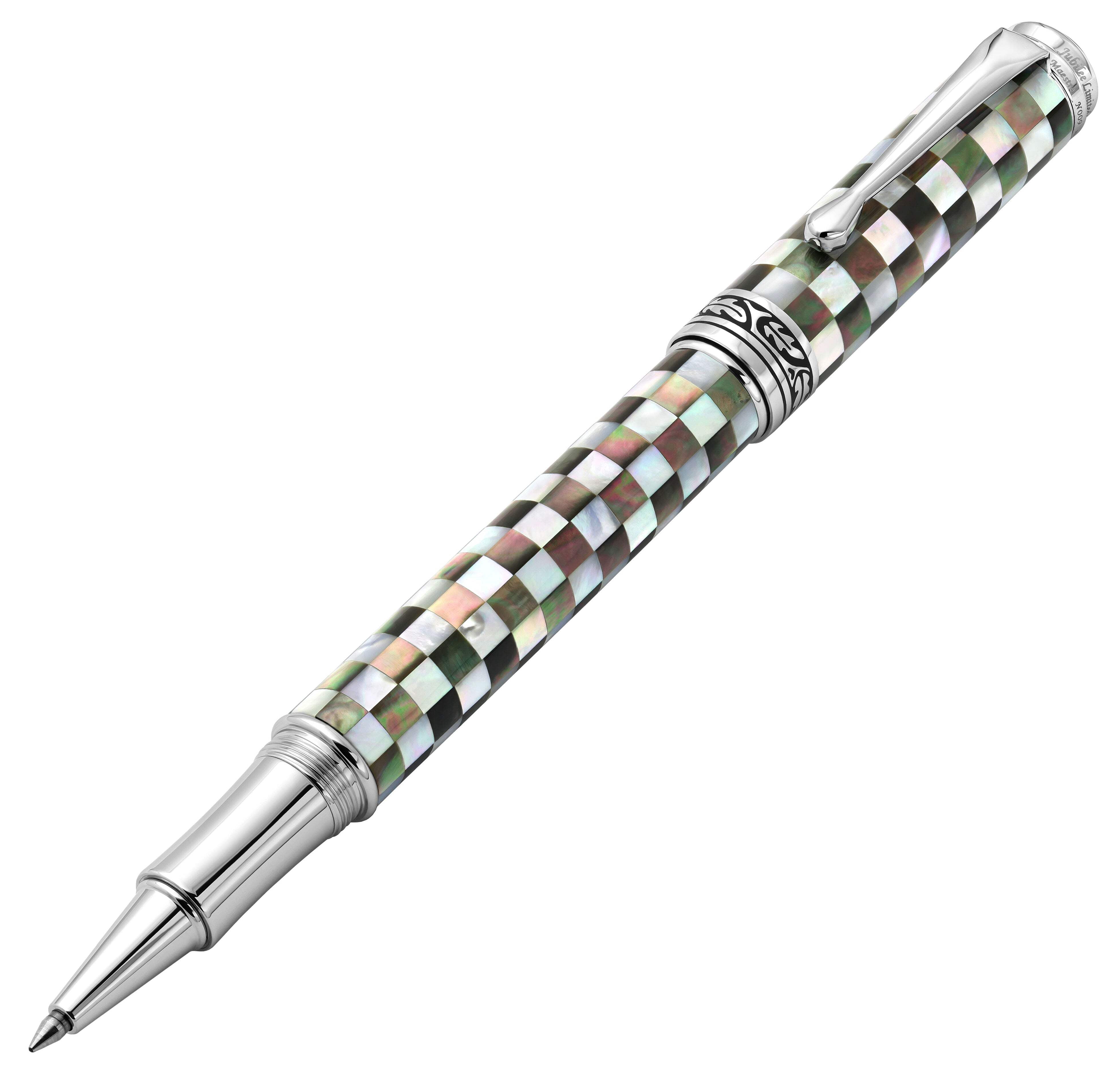 Xezo Xezo Maestro® Jubilee Classic of The Ocean Rollerball Pen - Black  White Mother of Pearl