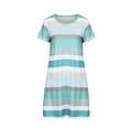 thumbnail image 2 of Innerwin Robe T-Shirt Évasée pour Femme, Robe d'Été Tunique Ample Courte Mini, Bleu Vert 2TG, 2 of 7