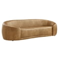 thumbnail image 2 of Contessa Curved Vegan Leather Sofa in Toast, 2 of 10