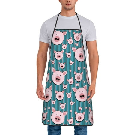 

Gaeub Funny Pig Faces Print Apron for Men and Women Waterproof Apron for Cooking Dishwashing Lab Butcher Dog Grooming