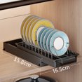 thumbnail image 2 of Pull Out Dish Racks Kitchen Under Sink Organizer, Cabinet Slide Out Dish Drying Rack With Drainboard, Carbon Steel Sliding Drawer Pantry Shelf, 2 of 9
