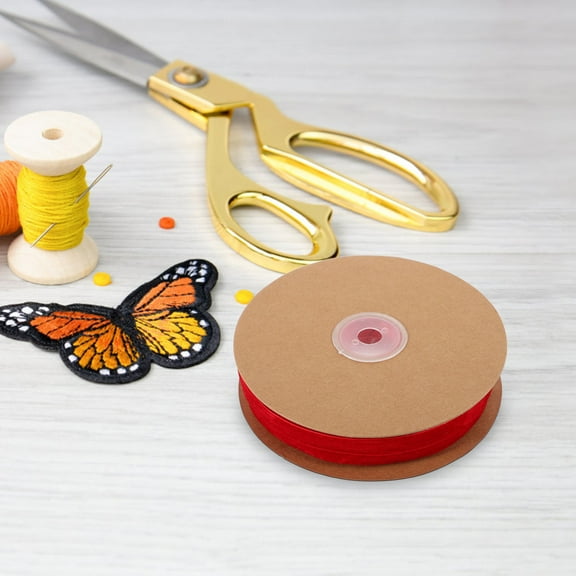 Masteelf 1 Roll Solid Color Ribbon for DIY Bow Making and Hair Accessories Single Sided Flocking Ribbon for Craft Projects and Decorative Present Wrapping