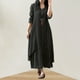 thumbnail image 1 of Vestido Vestido de cuello redondo de mezcla de algodón Traje de vacaciones para mujer con estampado de flores (Negro XL) Cgtredaw Negro T XL para Mujer, 1 of 6