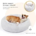 thumbnail image 6 of RUseeN Calming Donut Dog Bed, 27.6 inches Round Fluffy Dog Beds for Medium Dogs, Anti-Anxiety Plush Dog Bed, Machine Washable Pet Bed (Light Grey, Medium), 6 of 8