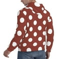 thumbnail image 6 of Lsque Maroon And White Polka Dot Pattern Casual Men's Hoodie,Hooded Sweatshirt with Kangaroo Pocket,Pullover Hoodie-Small, 6 of 7