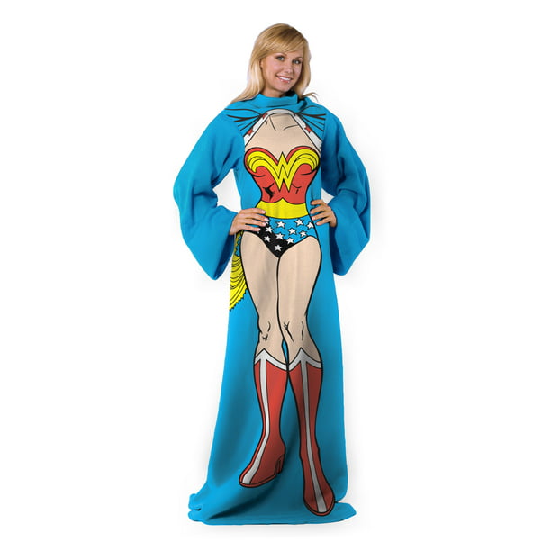 Wonder Woman Adult Silk Touch Comfy Throw with Sleeves