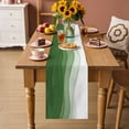 thumbnail image 4 of Sage Green Ombre Ocean Wave Table Runner 36 Inches Long,Kitchen Dining Tablerunners Modern Minimalist Style Linen Table Runners Dresser Scarves for Home Dinner Wedding Holiday Party Decor, 4 of 9