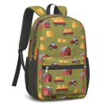 thumbnail image 2 of Tractor and Barns Green Pattern 17" School Backpacks for Teens,Waterproof Oxford Fabric,S-Shape Padded Straps for School,Travel,Hiking,Camping, 2 of 6