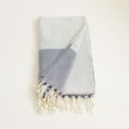 thumbnail image 2 of Mike&Co. New York Turkish Cotton Handwoven Single Throw Blankets with Tassels Blue, 2 of 5