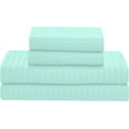 thumbnail image 5 of DNG Creations 3 Piece Box Stitched Striped Pattern Comforter 100% Egyptian Cotton Quilt Cover 800 TC All Season 550 GSM ( Oversized Queen Size ) Stripe Auqa Blue Colour, 5 of 5
