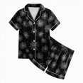thumbnail image 5 of TOWED22 Halloween Pjs Girl Fall Button Up 2 Piece Pajama Sets Cute Lounge Short Sleeve Pajamas With Shorts,6-7 Y, 5 of 6