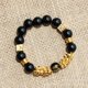thumbnail image 1 of Pulsera de oro Pixiu bañada en oro con imitación de obsidiana y arena de 12 mm, regalo pequeño, 1 of 5
