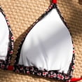 thumbnail image 5 of Swimsuit for Women Printed Halter Triangle Bikini Set, String Tie-Side Bottoms, Floral Pattern Swimwear for Beach and Pool Black L, 5 of 9