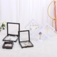 thumbnail image 2 of 9 cajas de almacenamiento de insignias de joyería portátiles de mano, caja de joyería suspendida con película de PE, a prueba de polvo y oxidación, almacenamiento de aretes de 11 x 11 cm (bl, 2 of 5