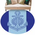 thumbnail image 2 of Anchor Round Living Room Rugs 6 ft, Summer Beach Washable Area Rug with Non-Slip Sturdy Edge Binding Round Carpet for Kitchen Office Bedroom, 2 of 9