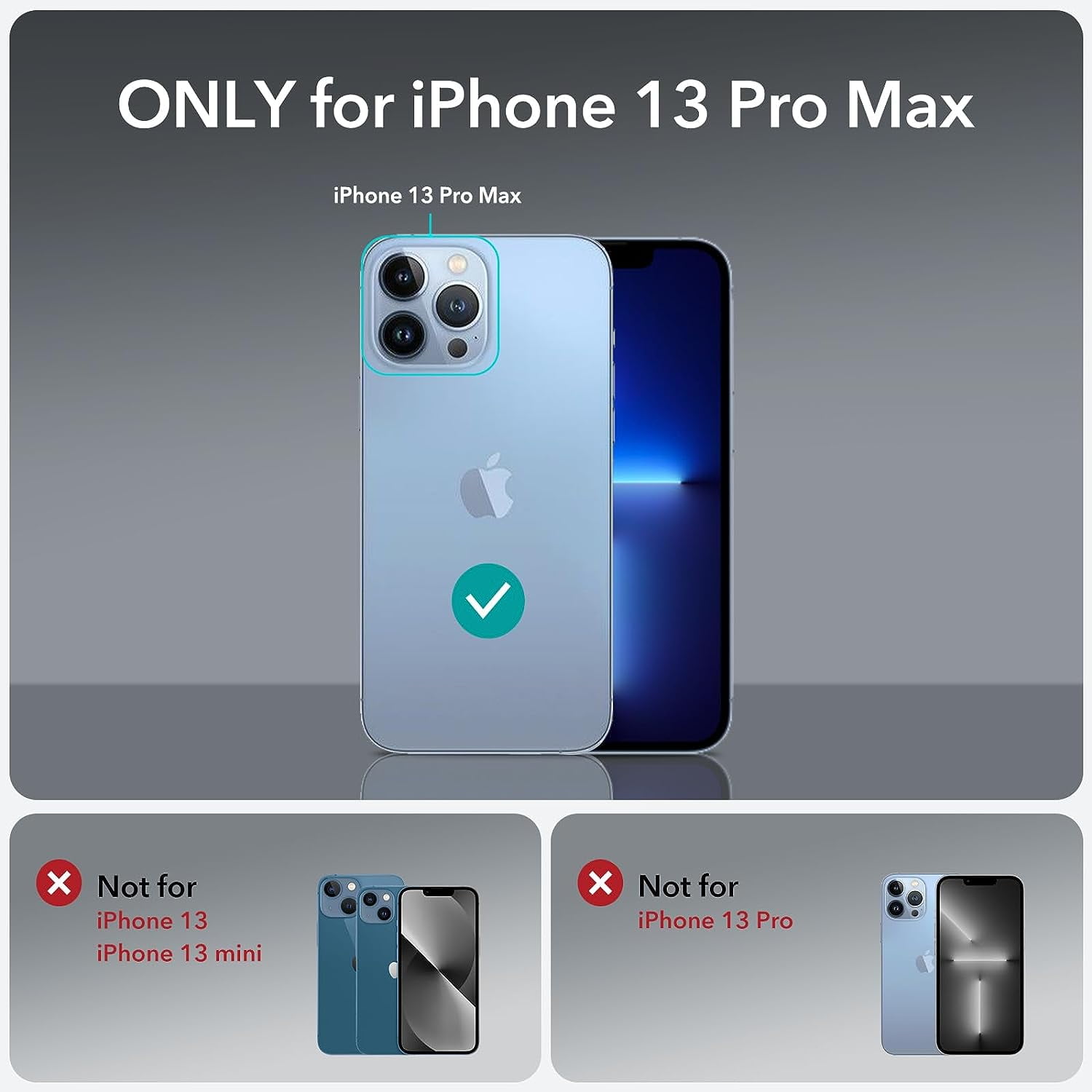 CRKMGS-Case for iPhone 13 Pro Max, Compatible with MagSafe, Classic Hybrid Magnetic Mobile Phone Case iPhone 13 Pro Max Case, Military Standard, Drop Protection, Scratch-Resistant Back, Clear Blue