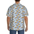 thumbnail image 3 of Lsque Cute Sloth print Men's Cuban Collar Short Sleeve Shirt Summer Beachwear Casual Button Down Fashionable Vacation Leisure Shirt-3X-Large, 3 of 7
