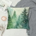 thumbnail image 2 of COMIO Pine Tree Throw Pillow Covers Watercolor Blue Green  Square Rustic Style Natural Forest Fog Print Decorative Pillowcase Spring Summer Cushion Cover for Home Sofa Bed Outdoor, 2 of 5