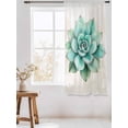 thumbnail image 3 of Sheer Curtains 72 Inches Long, Green Flower Semi Sheer Curtains Light Filtering Window Treatment, Succulents Ferns Vintage Abstract Texture Privacy Voile Drapes for Living Room Bedroom 52x72 Inch, 3 of 7