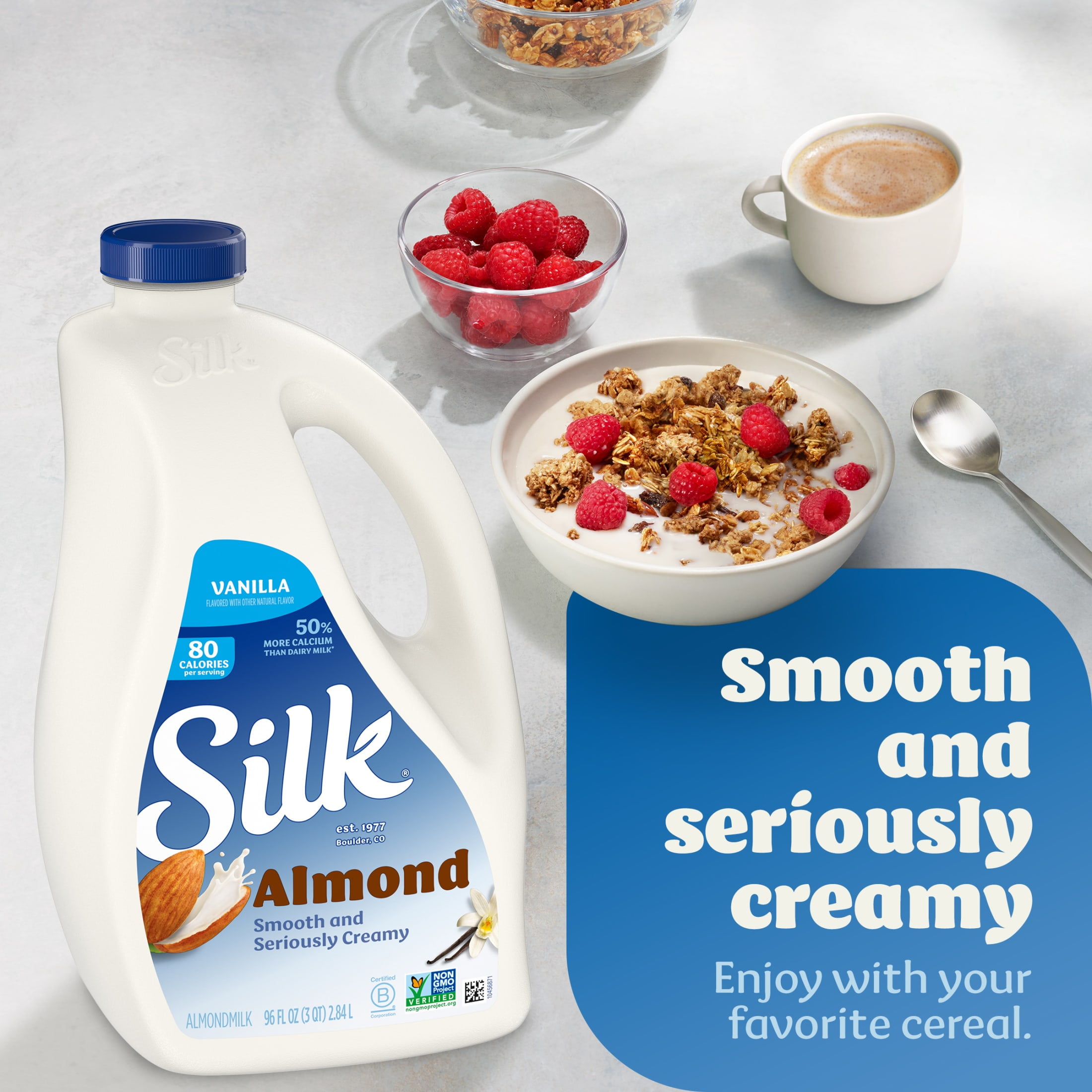 Silk Dairy Free, Gluten Free, Vanilla Almond Milk, 96 fl oz Bottle