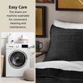 thumbnail image 7 of Mainstays Soft Velvet Stripe Quilted Pillow Sham, Rich Black, King, 2 Pack, All Ages, 7 of 7