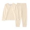 thumbnail image 1 of Spring Outfits Girls Children Solid Color Pajamas New Set Home Clothes Sleepwear Set Infant Girl Clothes Beige 2 Years-3 Years, 1 of 7