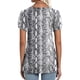 thumbnail image 4 of ICHUANYI Clearance Women's Short Sleeve Print V-Neck T-Shirt Loose Casual Summer Tee Tops(White, L) ICHUANYI WER2023081112059, 4 of 7