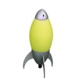 thumbnail image 5 of Red and Silver Rocket Shaped Table Lamp, 5 of 7