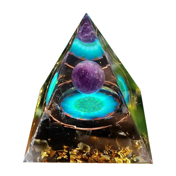 Pirámide de orgón para energía positiva, pirámides curativas para reducir el estrés Chakra Reiki curación meditación atrae suerte y éxito