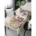 thumbnail image 2 of Easter Rectangle Tablecloth, Green Gnomes Eggs Flowers Purple Truck Plaid Waterproof & StainResistant Tablecloth, Washable Oil-proof Table Cover for Dining/Party/Wedding/Camping/Buffet 60x120 In, 2 of 9