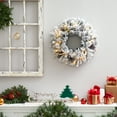 thumbnail image 4 of Nearly Natural PVC Flocked White Prelit LED Battery Operated Wreath, 20" (White), 4 of 7