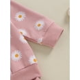 thumbnail image 6 of Bagilaanoe 3PCS Toddler Baby Girl Boy Pants Set Daisy Print Long Sleeve Sweatshirt Tops + Sweatpants 6M 9M 12M 18M 24M 3T Kids Casual Sweatsuits, 6 of 9