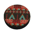 thumbnail image 2 of Waterproof Spare Wheel Cover, Vintage Geometry Exotic Nordic Style Pattern Adjustable Wheel Cover For Jeep Trailer RV SUV Car, 15 inch, 2 of 8