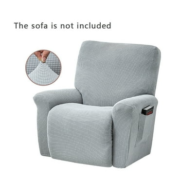 DRASHOME Stretch Recliner Chair Slipcover Elastic Full Coverage Solid Color Sofa Cover Replacement for LAZBOY, Silver
